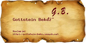 Gottstein Bekő névjegykártya